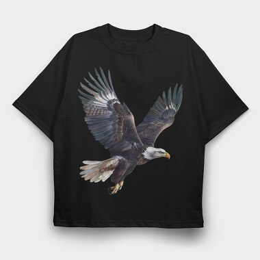Watercolor Eagle Fly, Tricou Oversize Barbati (Unisex)