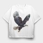 Watercolor Eagle Fly, Tricou Oversize Barbati (Unisex)