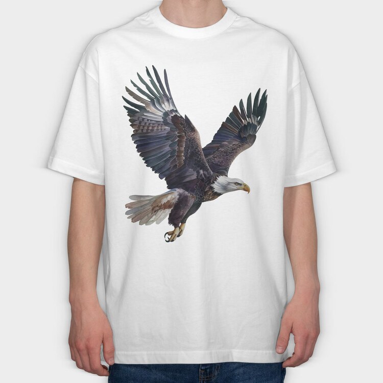 Watercolor Eagle Fly, Tricou Oversize Barbati (Unisex)