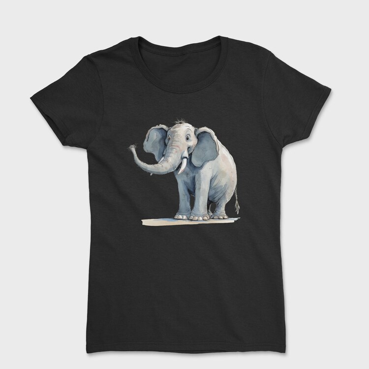 Watercolor Elephant Cute, Tricou Femei