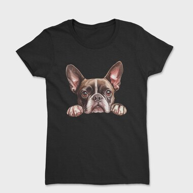 Watercolor Frenchie Peep, Tricou Femei