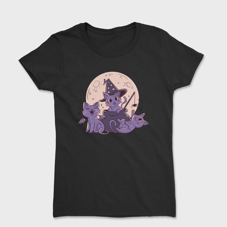 Cats Halloween Composition, Tricou Femei