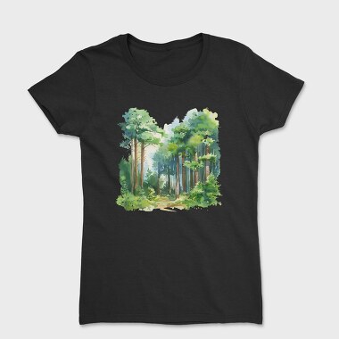 Watercolor Forest Night, Tricou Femei
