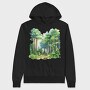 Watercolor Forest Night, Hanorac Oversize Barbati (Unisex)