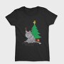 Cat Tangled in Christmas Lights, Tricou Femei