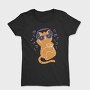 Cat With Sunglasses and Headphones, Tricou Femei