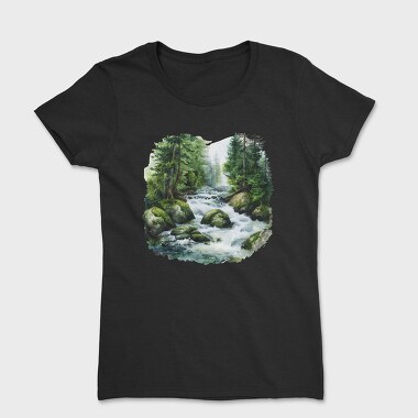 Watercolor Forest River, Tricou Femei