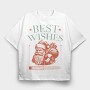 Vintage Santa Best Wishes Grunge, Tricou Oversize Barbati (Unisex)
