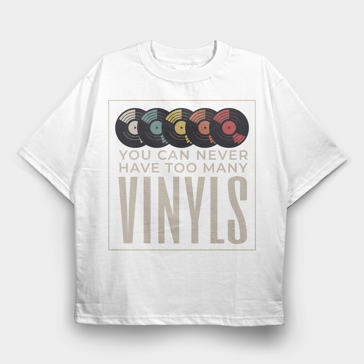 Vinyl Records Quote, Tricou Oversize Barbati (Unisex)