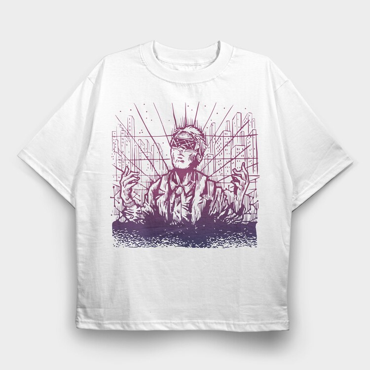 Vr City, Tricou Oversize Barbati (Unisex)