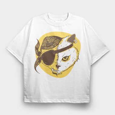 Pirate Cat, Tricou Oversize Barbati (Unisex)