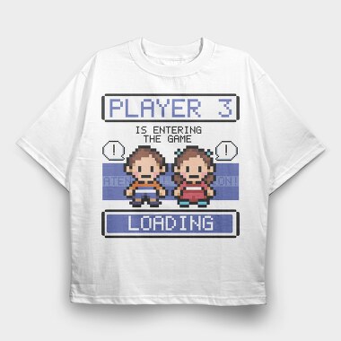 Pixel Art Game Characters Kids Brother, Tricou Oversize Barbati (Unisex)