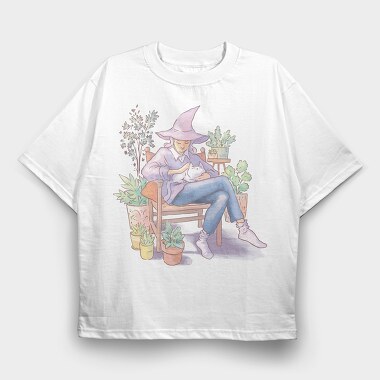 Plant Witch, Tricou Oversize Barbati (Unisex)