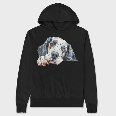 Watercolor English Setter, Hanorac Oversize Barbati (Unisex)