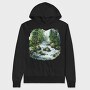 Watercolor Forest River, Hanorac Oversize Barbati (Unisex)
