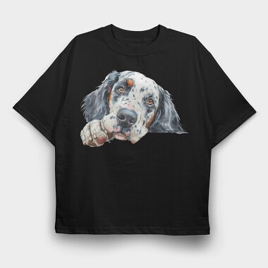 Watercolor English Setter, Tricou Oversize Barbati (Unisex)