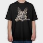 Watercolor German Shepherd, Tricou Oversize Barbati (Unisex)
