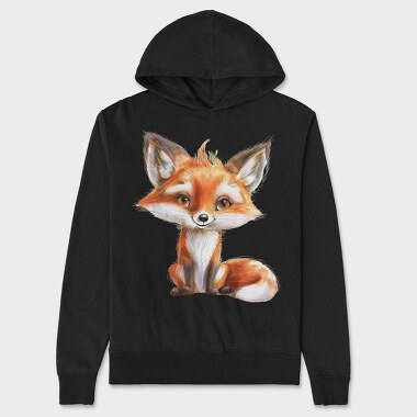 Watercolor Fox Cute, Hanorac Oversize Barbati (Unisex)