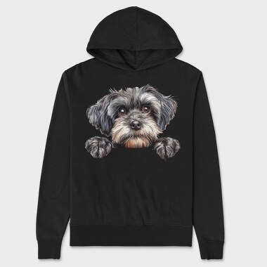 Watercolor Havanese Peep, Hanorac Oversize Barbati (Unisex)