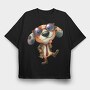 Watercolor Dog Glasses, Tricou Oversize Barbati (Unisex)