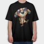 Watercolor Dog Glasses, Tricou Oversize Barbati (Unisex)