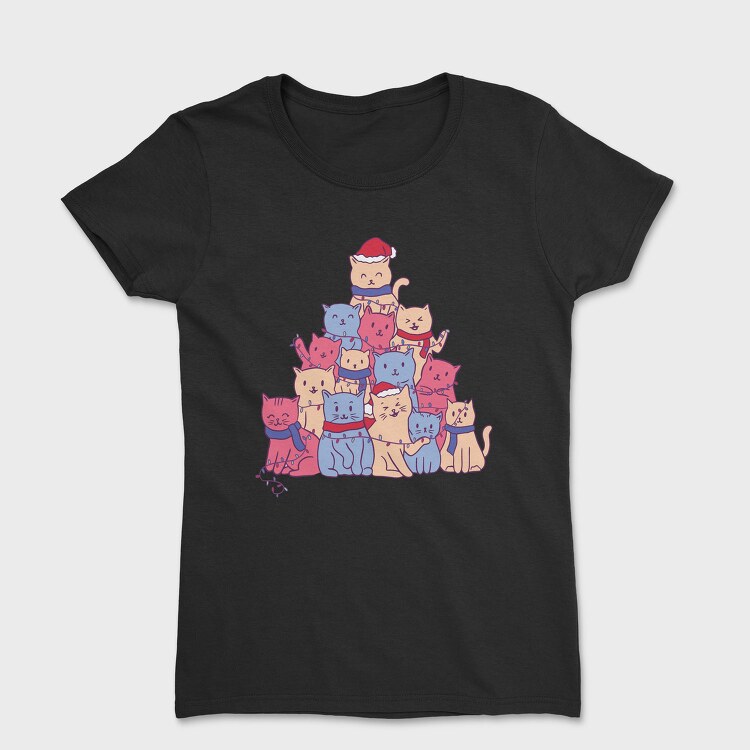 Cats Christmas Tree, Tricou Femei