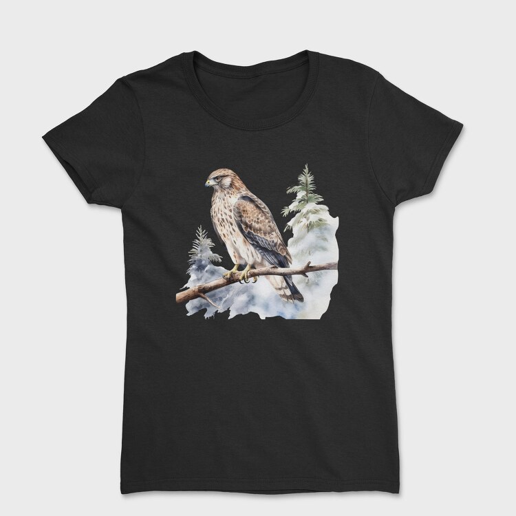Watercolor Hawk Branch, Tricou Femei