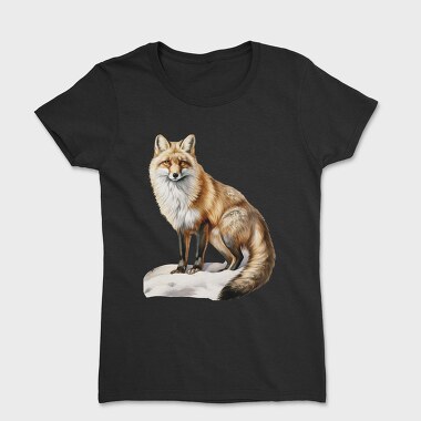 Watercolor Fox Sit, Tricou Femei