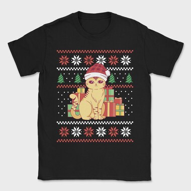 Cat With Gifts Ugly Sweater, Tricou Barbati (Unisex)