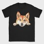 Watercolor Peeking Shiba, Tricou Barbati (Unisex)