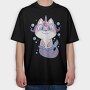 Cat Unicorn Mermaid, Tricou Oversize Barbati (Unisex)