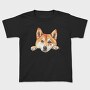 Watercolor Peeking Shiba, Tricou Copii