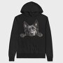 Watercolor Peeking Buhund, Hanorac Oversize Barbati (Unisex)