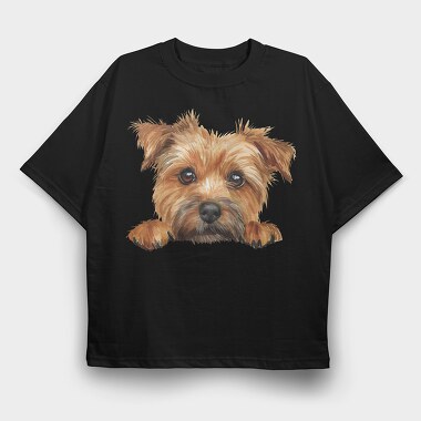 Watercolor Norfolk Peeking, Tricou Oversize Barbati (Unisex)