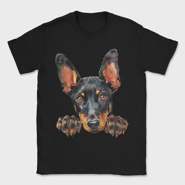 Watercolor Peeping Dog, Tricou Barbati (Unisex)
