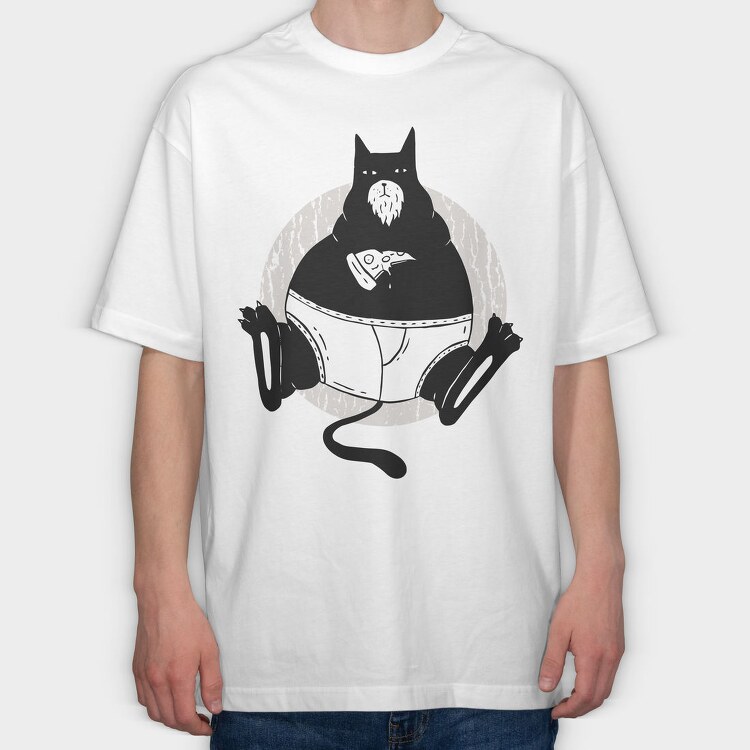 Pizza Cat Cathers Day, Tricou Oversize Barbati (Unisex)