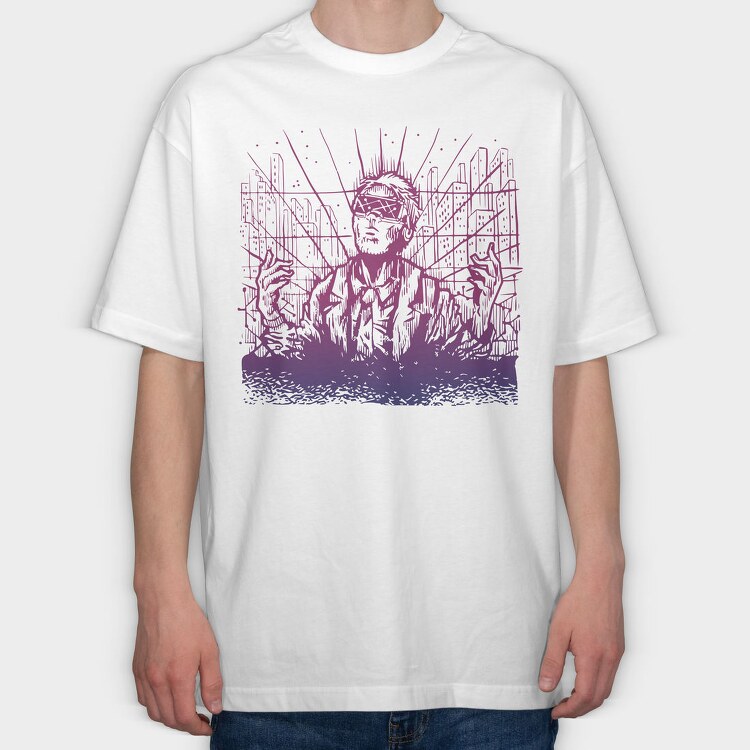 Vr City, Tricou Oversize Barbati (Unisex)