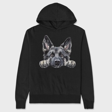 Watercolor Norwegian Elkhound, Hanorac Oversize Barbati (Unisex)