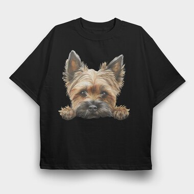 Watercolor Peeking Cairn, Tricou Oversize Barbati (Unisex)
