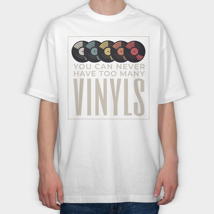 Vinyl Records Quote, Tricou Oversize Barbati (Unisex)