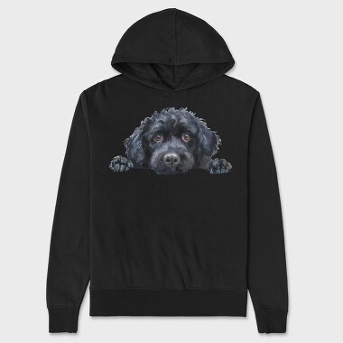 Watercolor Peking Dog, Hanorac Oversize Barbati (Unisex)