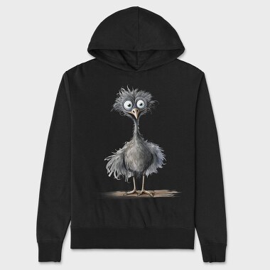 Watercolor Ostrich Clipart, Hanorac Oversize Barbati (Unisex)