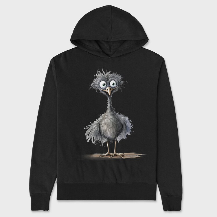 Watercolor Ostrich Clipart, Hanorac Oversize Barbati (Unisex)