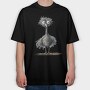 Watercolor Ostrich Clipart, Tricou Oversize Barbati (Unisex)