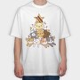 Cat Tree Christmas, Tricou Oversize Barbati (Unisex)