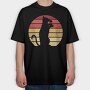 Cat Wine Sunset, Tricou Oversize Barbati (Unisex)