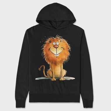 Watercolor Lion Cute, Hanorac Oversize Barbati (Unisex)