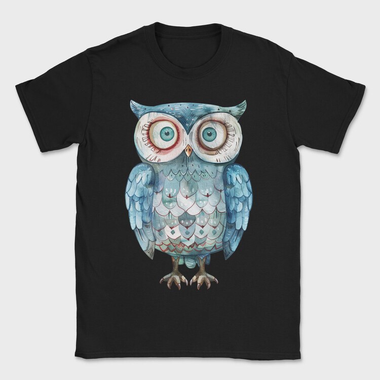 Watercolor Owl, Tricou Barbati (Unisex)