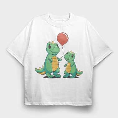Playful Dinosaur Dinos Balloon Onesie, Tricou Oversize Barbati (Unisex)