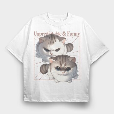 Playful Grumpy Cats, Tricou Oversize Barbati (Unisex)
